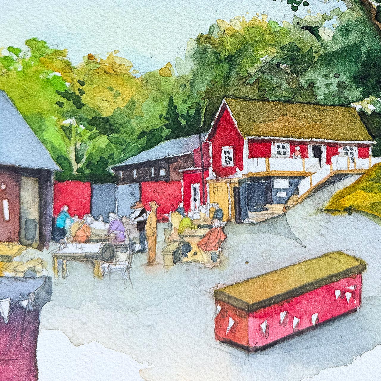 Detail of the Annerstad original watercolour painting by Markus Freise