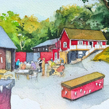 Detail of the Annerstad original watercolour painting by Markus Freise
