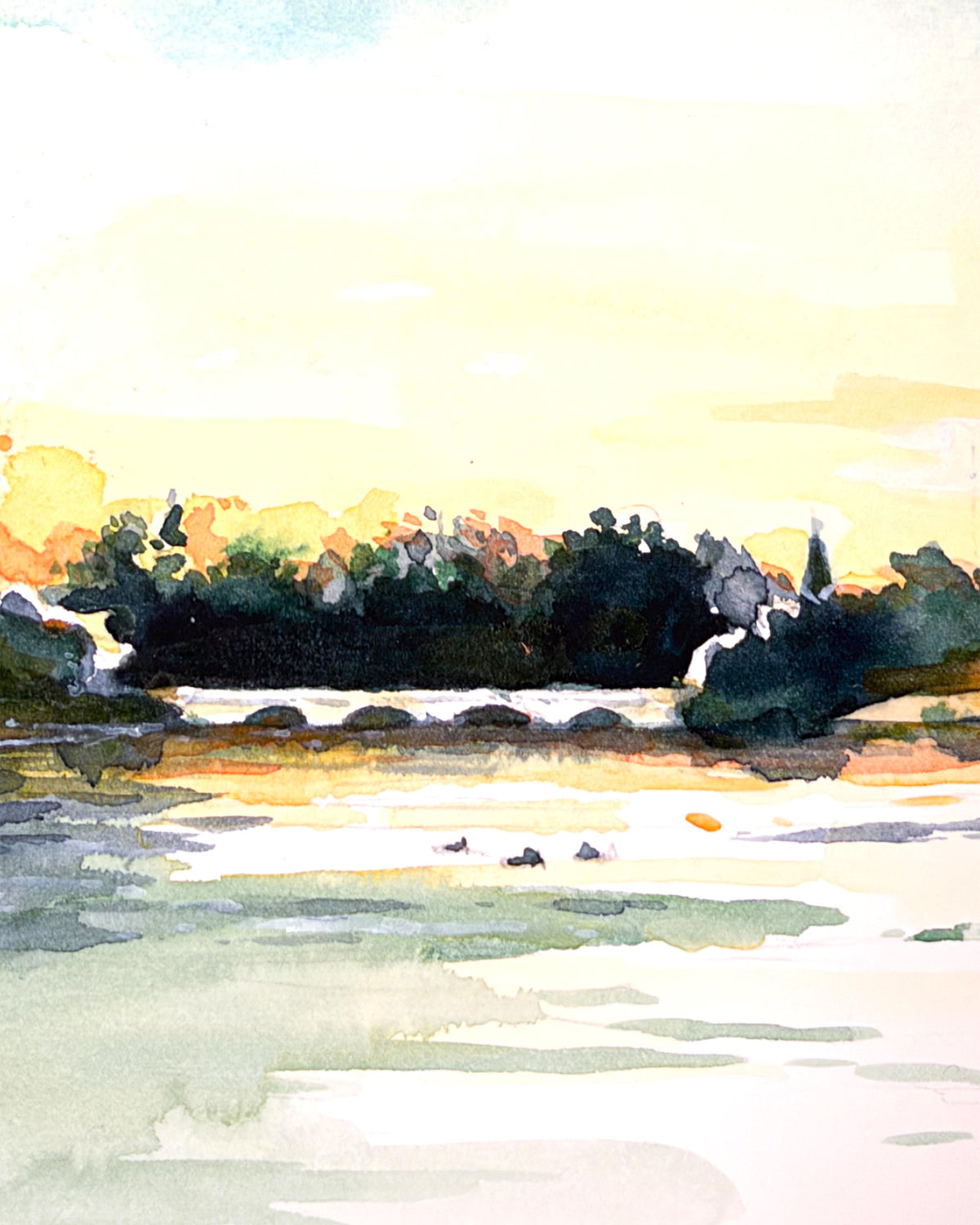 Sonnenuntergang an der Serpentine im Hyde Park in London