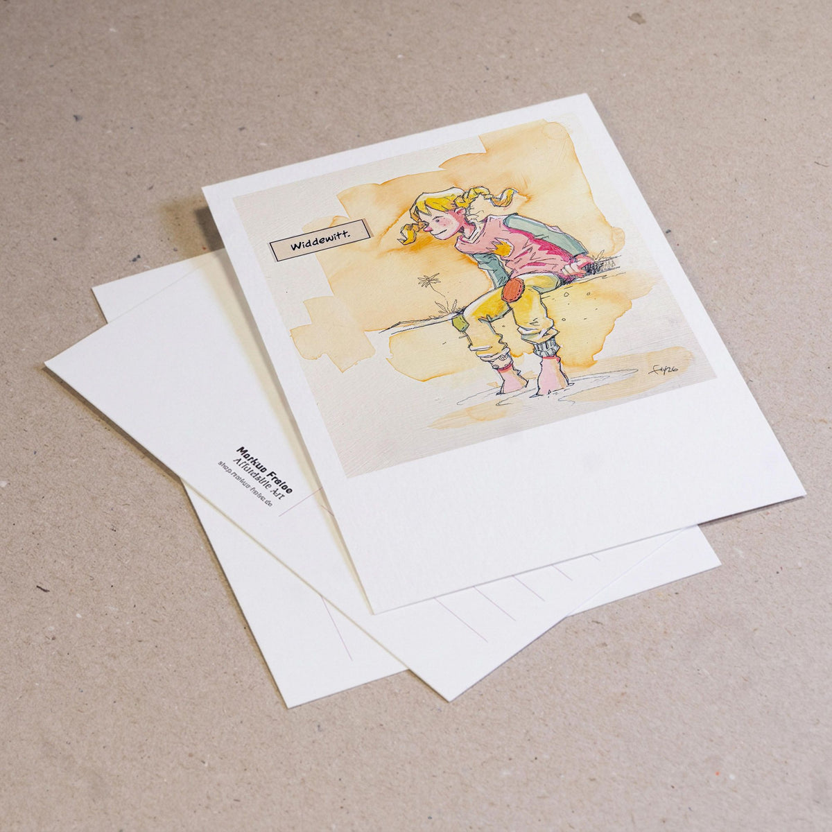 Set of 5 postcards of the watercolour Make it your world.