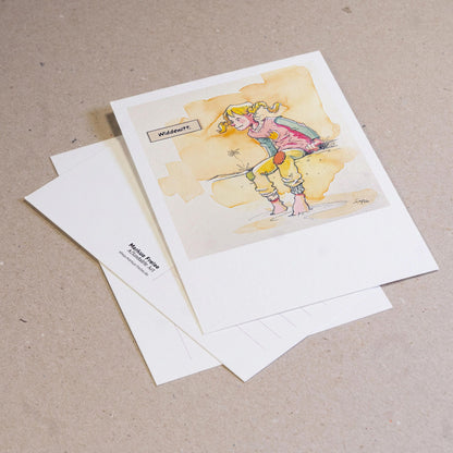 Set of 5 postcards of the watercolour Make it your world.
