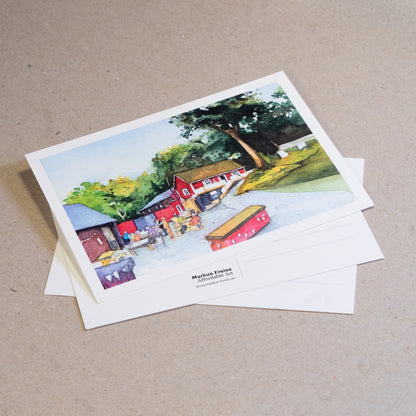 Set of 5 postcards of the Annerstad watercolour, landscape format