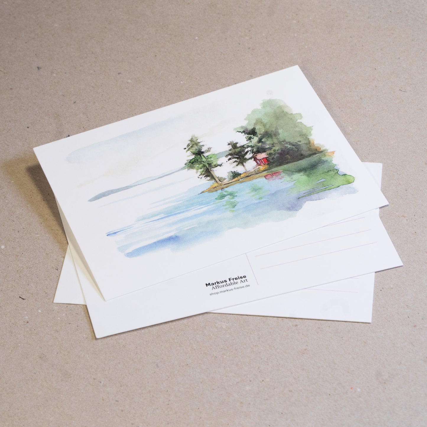 Set of 5 postcards of the Swedish Lakeside watercolour