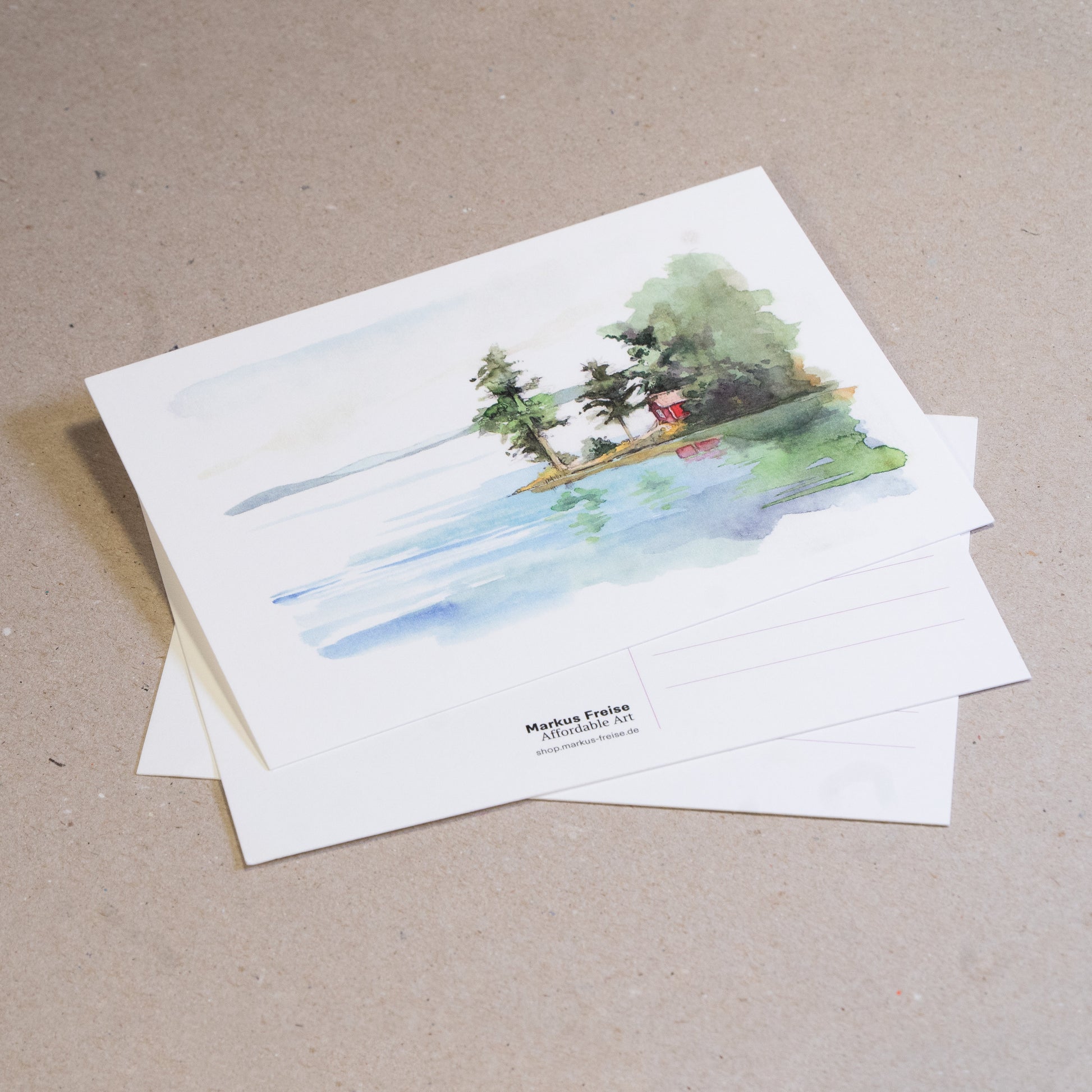 Set of 5 postcards, Swedish Lakeside