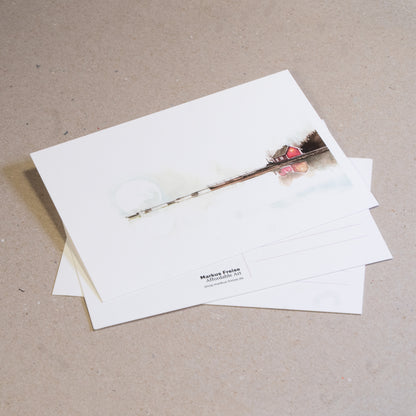 Set of 5 postcards of the Moon over Lake watercolour
