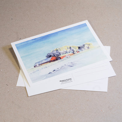 Set of 5 postcards of the Swedish Winter Landscape watercolour