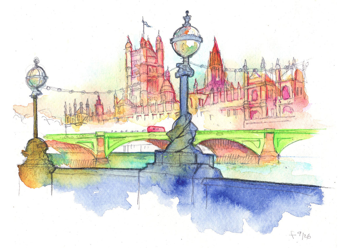 Westminster Bridge and Parliament London – Fine Art Print